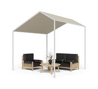blumfeldt Tonnelle de Jardin 3x3m avec Armature en Aluminium, Barnum Pliant, Toile Revêtement Hydrofuge, Pergola Etanche, Tonnelle Extérieur avec Toit Imperméable et Résistant au Vent, UV 50+, Beige