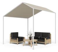blumfeldt Tonnelle de Jardin 3x3m avec Armature en Aluminium, Barnum Pliant, Toile Revêtement Hydrofuge, Pergola Etanche, Tonnelle Extérieur avec Toit Imperméable et Résistant au Vent, UV 50+, Beige