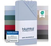Blumtal® Basics Drap-housse 200x200cm Jersey en set de 2 - Drap de lit 200x200 coton - Drap-housse - Bleu clair