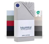 Blumtal Basics Lot de 2 Jersey Drap Housse 90-100 x 200 Coton - Certifié Oeko-Tex - 100% Coton 135gsm - Hauteur De Matelas Jusqu'à 25 cm - Doux - Moonlight Grey - Gris