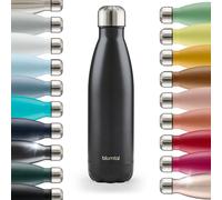 Blumtal® Bouteille Isotherme 350ml - Gourde Inox Sans BPA Froid & Chaud - Contenant Isotherme en Métal - Métal Noir