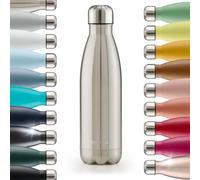 Blumtal® Bouteille isotherme Charles- Gourde 350ml - Gourde inox sans BPA froid&chaud- Contenant isotherme en métal- Bouteille d'eau- Thermo- Bouteille isotherme 350ml - Acier inoxydable- Argent