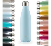 Blumtal® Bouteille isotherme Charles- Gourde 500ml - Gourde inox sans BPA froid&chaud- Contenant isotherme en métal- Bouteille d'eau- Thermo- Bouteille isotherme 500ml - Bleu Clair