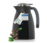 Blumtal Carafe isotherme sans BPA avec système de fermeture rapide - Carafe à café et thé anti-fuite pour une isolation durable - Grande carafe isotherme 1 l - Noir