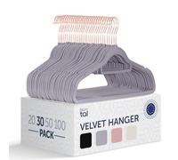 Blumtal Cintres Velours - Lot de 30 ceintres pour Adultes Haute qualité - Ceintre avec Porte-Cravates et encoches - Ceintres pour Adultes Pivotant à 360°- Cintre pour Pantalon - Or Rose/Gris