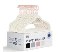 Blumtal Cintres Velours - Lot de 50 ceintres pour Adultes Haute qualité - Ceintre avec Porte-Cravates et encoches - Ceintres pour Adultes Pivotant à 360°- Cintre pour Pantalon - Or Rose/Ivoire