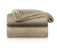 Blumtal Couverture Polaire 130 x 150 cm - Plaid Polaire - Plaid canapé certifié Oeko-TEX® - Couverture canape - Couverture lit - Tout Doux Haute qualité - Chaud Hiver - Taupe