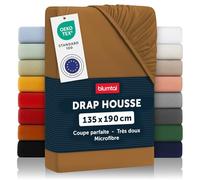Blumtal Drap Housse 135x190x30cm en Microfibre - certifié Oeko-TEX - draps Respirant Drap de lit 135x190 - Pumpkin Spice - Marron