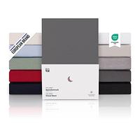 Blumtal Drap Housse 140 x 200cm - 100% Coton Premium, Hauteur De Matelas Jusqu'à 10 cm, Hypoallergénique, Anti Pli - Anthracite (x2)