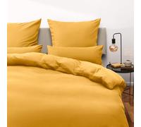 Blumtal Housse de Couette 240x220 + taie d'oreiller 40x70cm- Parure de lit 240x220 certifié Oeko-TEX -Jaune