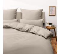 Blumtal Housse de Couette 240x220 + taie d'oreiller 40x80cm- Parure de lit 240x220 certifié Oeko-TEX -Taupe