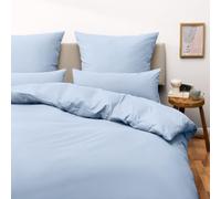 Blumtal Housse de Couette 260x240 + taie d'oreiller 40x70cm- Parure de lit 260x240 certifié Oeko-TEX -Bleu Clair