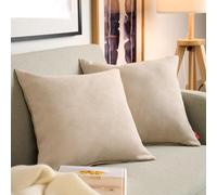 Blumtal Housse de Coussin 40 x 40 cm canape - Lot de 2 - Housse Coussin 40x40 cm en Chenille Douce avec Fermeture éclaire cachée - Protection décorative certifiée Oeko-Tex - Lavage Facile - en Taupe