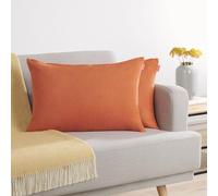 Blumtal Housse de Coussin 40x60 cm canape - Lot de 2 - Housse Coussin 40x60 cm en Chenille Douce avec Fermeture éclaire cachée - Protection décorative certifiée Oeko-Tex - Lavage Facile - en Orange