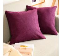 Blumtal Housse de Coussin 50x50 cm canape - Lot de 2 - Housse Coussin 50x50 cm en Chenille Douce avec Fermeture éclaire cachée - Protection décorative certifiée Oeko-Tex - Lavage Facile - en Violet