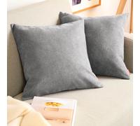 Blumtal Housse de Coussin 60x60 cm canape - Lot de 2 - Housse Coussin 60x60 cm en Chenille Douce avec Fermeture éclaire cachée - Protection décorative certifiée Oeko-Tex - Lavage Facile - en Gris