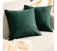 Blumtal Housse de Coussin 60x60 cm canape - Lot de 2 - Housse Coussin 60x60 cm en Chenille Douce avec Fermeture éclaire cachée - Protection décorative certifiée Oeko-Tex - Lavage Facile - en Vert