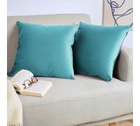 Blumtal Housse de Coussin canape - Lot de 2 - Housse Coussin 40x60 - Housses de Coussins décoratifs Velours - Housse de Coussin 40x60 - Housses Coussins canapé certifiées Oeko-Tex - Bleu électrique