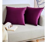 Blumtal Housse de Coussin canape - Lot de 2 - Housse Coussin 40x60 - Housses de Coussins décoratifs Velours - Housse de Coussin 40x60 - Housses de Coussins canapé certifiées Oeko-Tex - en Aubergine
