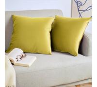 Blumtal Housse de Coussin canape - Lot de 2 - Housse Coussin 45x45 - Housses de Coussins décoratifs Velours - Housse de Coussin 45x45 - Housses de Coussins canapé certifiées Oeko-Tex - Vert Olive