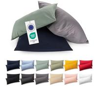 Blumtal Housse de Coussin Jersey 30x50 en Set de 2 - Housses de Coussin 30x50 en Coton 100% certifiées Oeko-TEX - Housse de Coussin Douce 30x50 cm avec Fermeture Éclair - Crème