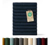 Blumtal - Lot de 12 Serviettes de Toilette - Serviettes Visage et Main - Doux et Absorbant - 100% Coton - Certifié Oeko-TEX® - Bleu foncé