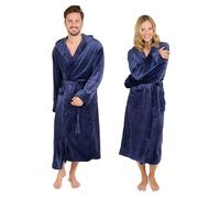 Blumtal Pape de bain femmes et hommes - peignoir de bain en polaire doux et moelleux avec capuche & poches pratiques sur le devant, certifié Oeko-TEX®, taille S, couleur bleu foncé