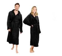 Blumtal Pape de bain femmes et hommes - peignoir de bain en polaire doux et moelleux avec capuche & poches avant pratiques, certifié Oeko-TEX®, taille XL, couleur noir