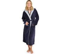 Blumtal Peignoir de bain femme, doux et moelleux Peignoir de bain femme coton avec capuche doublée et velours éponge, Oeko-TEX®, L en bleu foncé