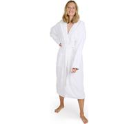 Blumtal Peignoir de bain femme, doux et moelleux Peignoir de bain femme coton avec capuche doublée et velours éponge, Oeko-TEX®, M en blanc