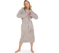 Blumtal Peignoir de bain femme, doux et moelleux Peignoir de bain femme coton avec capuche doublée et velours éponge, Oeko-TEX®, S en gris