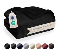 Blumtal Plaid Polaire Noir 130 x 150 cm - Certifié Oeko-TEX®, Sherpa, Couverture Haute Qualité, Douce, Chaude, Moelleuse