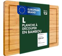 Blumtal - Planche A Decouper Bois Bambou - Planche à Découper Avec Rainure À Jus - Accessoire Cuisine - Taille (38x25cm)