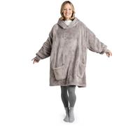 Blumtal Pull Plaid femme homme avec manches et capuche - Pull Plaid femme certifié OEKO-TEX doux - Sweat capuche femme - Pull Plaid homme chaud - Plaid a enfiler femme - Pull couverture homme - Gris