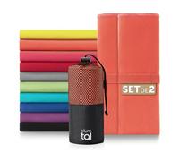 Blumtal Serviette Microfibre 80x40 cm - Set de 2 pour Sport et Musculation - Séchage Rapide - Salle de Sport en Coral