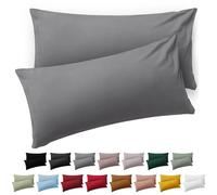 Blumtal Taie Oreiller 40x60 Lot de 2 - Housse de Coussin Microfibre - Taies d'oreillers avec Fermeture éclair, certifiée Oeko-Tex, Extra Douce et Lavable - Gris