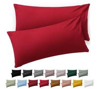 Blumtal Taie Oreiller 50 x 70 Lot de 2 - Housse de Coussin Microfibre - Taies d'oreillers avec Fermeture enveloppe, certifiée Oeko-Tex, Extra Douce et Lavable - Rouge