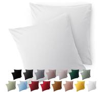 Blumtal Taie Oreiller 50x50 Lot de 2 - Housse de Coussin Microfibre - Taies d'oreillers avec Fermeture éclair, certifiée Oeko-Tex, Extra Douce et Lavable - Blanc