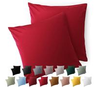 Blumtal Taie Oreiller 60x60 Lot de 2 - Housse de Coussin Microfibre - Taies d'oreillers avec Fermeture enveloppe, certifiée Oeko-Tex, Extra Douce et Lavable - Rouge