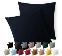 Blumtal Taie Oreiller 60x60 Lot de 2 - Housse de Coussin Microfibre - Taies d'oreillers avec Fermeture enveloppe, certifiée Oeko-Tex, Extra Douce et Lavable - Bleu foncé