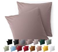 Blumtal Taie Oreiller 60x60 Lot de 2 - Housse de Coussin Microfibre - Taies d'oreillers avec Fermeture enveloppe, certifiée Oeko-Tex, Extra Douce et Lavable - Taupe