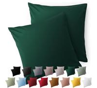 Blumtal Taie Oreiller 60x60 Lot de 2 - Housse de Coussin Microfibre - Taies d'oreillers avec Fermeture enveloppe, certifiée Oeko-Tex, Extra Douce et Lavable - Vert Foncé