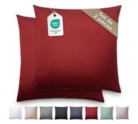 Blumtal Taie Oreiller 60x60 Lot de 2 - Taie Oreiller Satin Mako Certifié Oeko-TEX - Protege Oreiller 60x60, Doux, avec Effet Brillant - Rouge