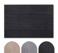 Blumtal - Tapis Entree Interieur et Exterieur 70x120 cm - Tapis Exterieur antidérapant - paillasson Polyester très résistant - absorbe la saleté - Tapis Lavable en Machine - Anthracite Motif Rayures