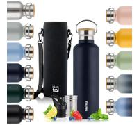 Blumtal Thermos - Bouteille en acier inoxydable à double paroi, sans BPA et isolante - Bouteille en acier inoxydable - Bouteille de thé - Gourde thermique - Gourde de sport,500ml,Bleu foncé