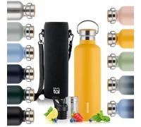 Blumtal Thermos - Bouteille en acier inoxydable à double paroi, sans BPA et isolante - Bouteille en acier inoxydable - Bouteille de thé - Gourde thermique - Gourde de sport,750ml,Jaune