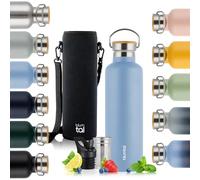 Blumtal Thermos - Bouteille en acier inoxydable à double paroi, sans BPA et isolante - Bouteille en acier inoxydable - Bouteille de thé - Gourde thermique - Gourde de sport,500ml,Bleu gris