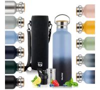 Blumtal Thermos - Bouteille en acier inoxydable à double paroi, sans BPA et isolante - Bouteille en acier inoxydable - Bouteille de thé - Gourde thermique - Gourde de sport,750ml,Gris - Bleu foncé