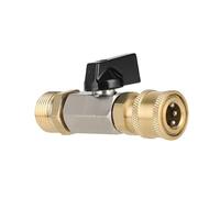 BLWOTMOR Adaptateur de Tuyau d'eau à Vanne à Bille pour Nettoyeur Haute Pression, Raccord Rapide, Pièce de Rechange en Métal avec Poignée Ergonomique et Va, Laiton, M22