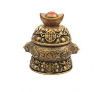 BLWOTMOR Bol Décoratif Bol Ornemental Récipient Ornemental Boîte Décorative à Socle Alliage avec Motifs en Relief et Médaillons Poignées Têtes et Couvercle
